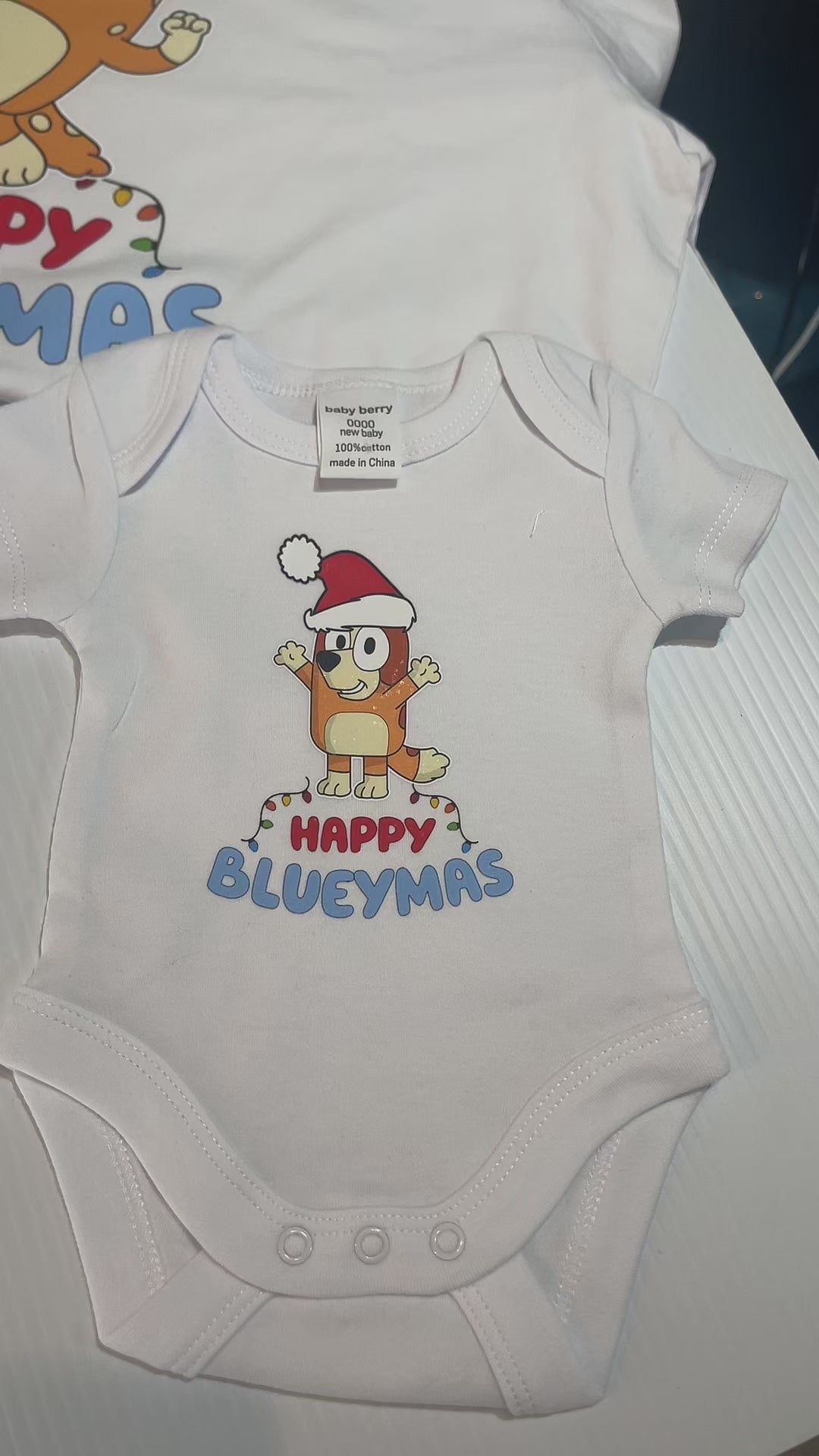 Happy Blueymas Matching Tshirts - White