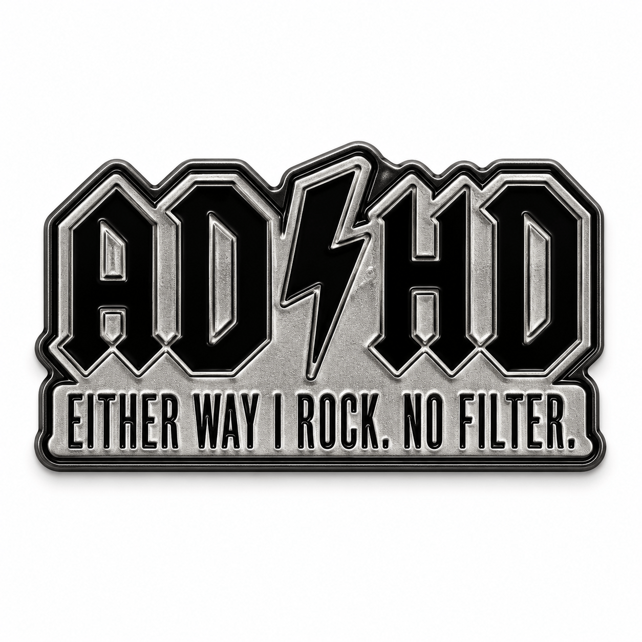 Simpli Must Have Enamel Pin ADHD Either Way I Rock No Filter Enamel Brooch