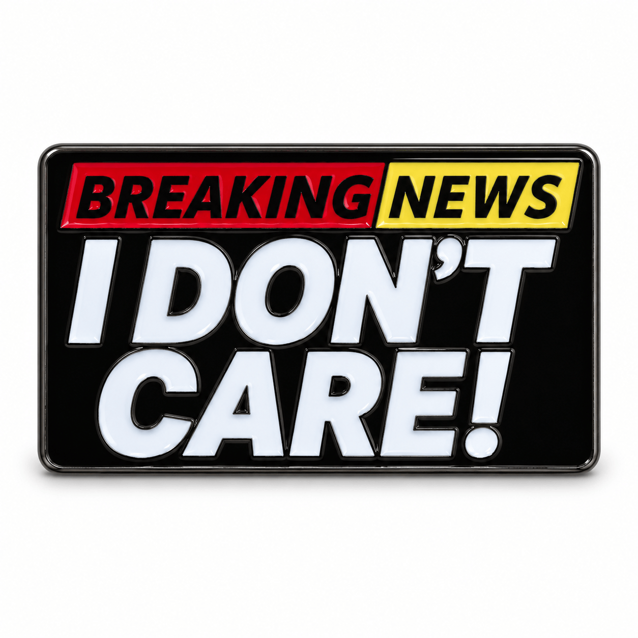 Simpli Must Have Enamel Pin Breaking News I Don't Care Enamel Brooch
