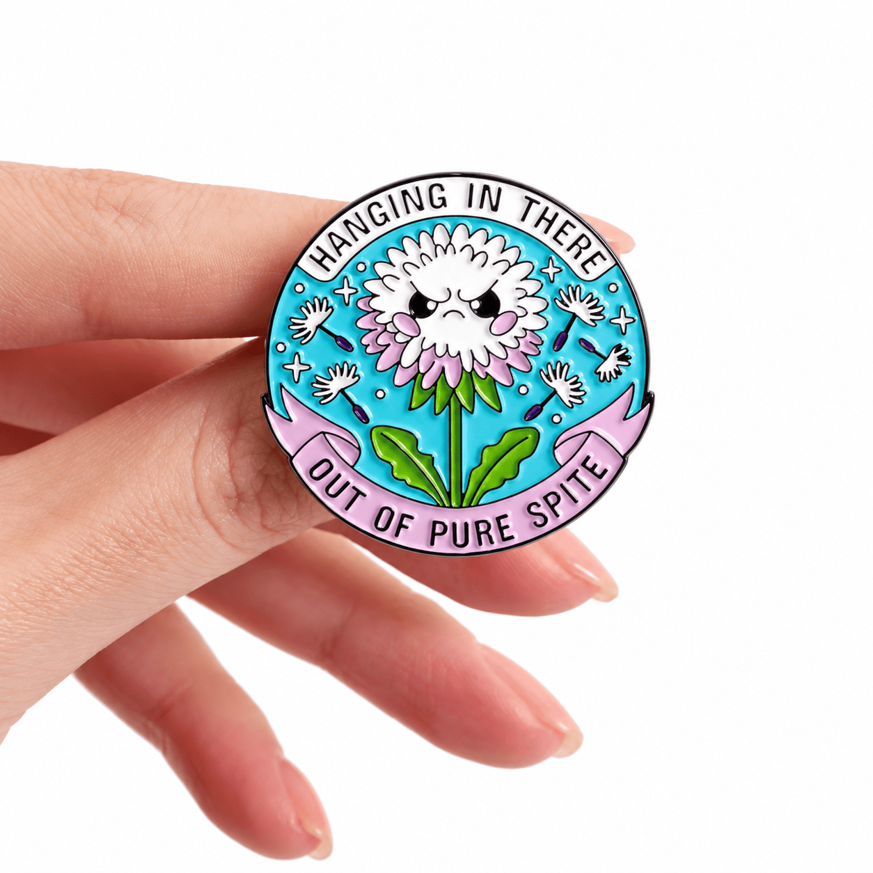 Simpli Must Have Enamel Pin Hanging in There out of Spite Enamel Brooch
