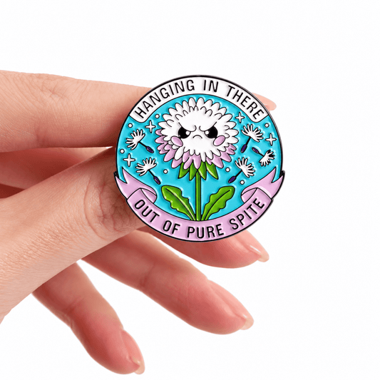 Simpli Must Have Enamel Pin Hanging in There out of Spite Enamel Brooch