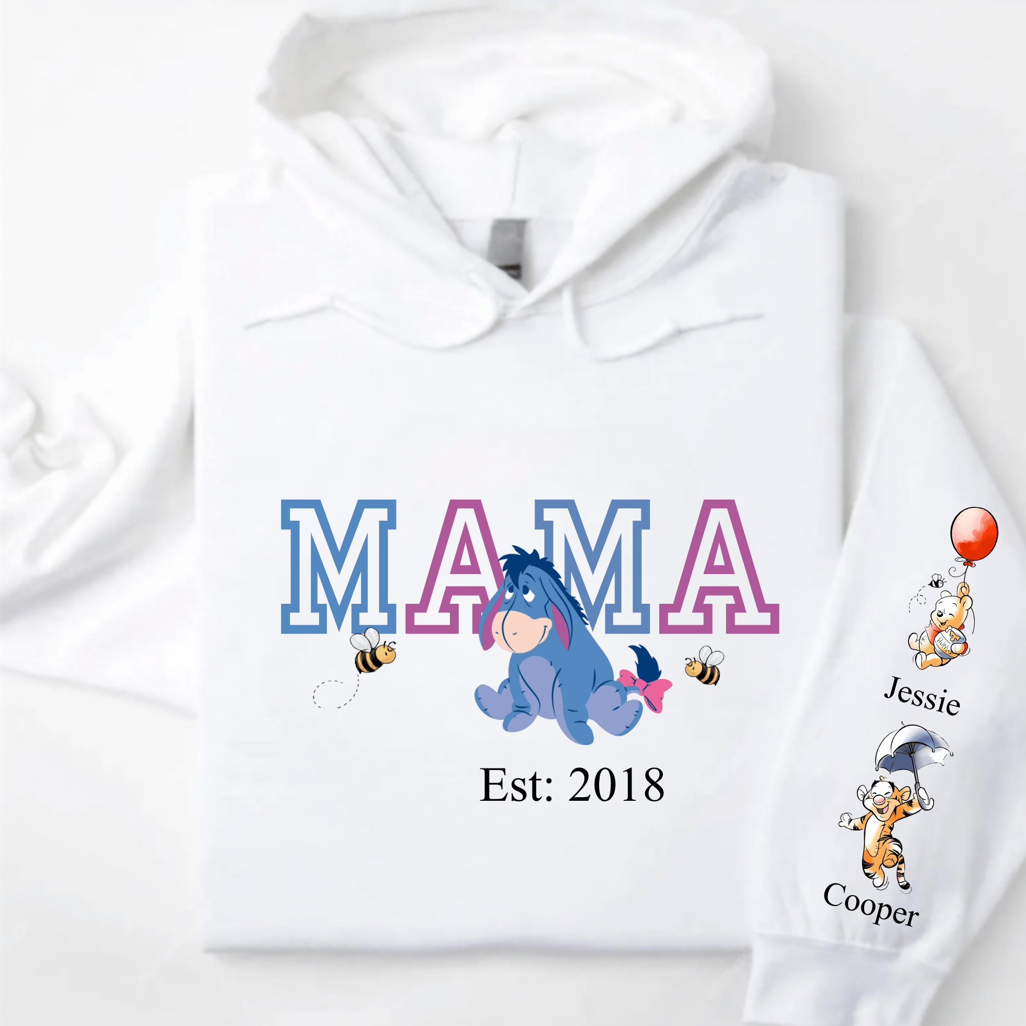 Simpli Must Have Mama Hoodie Eeyore Hoodie with Personalised Sleeves