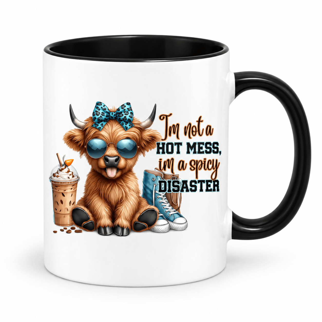 Simpli Must Have Mug I'm Not a Hot Mess I'm a Spicy Disaster Highland Cow Mug