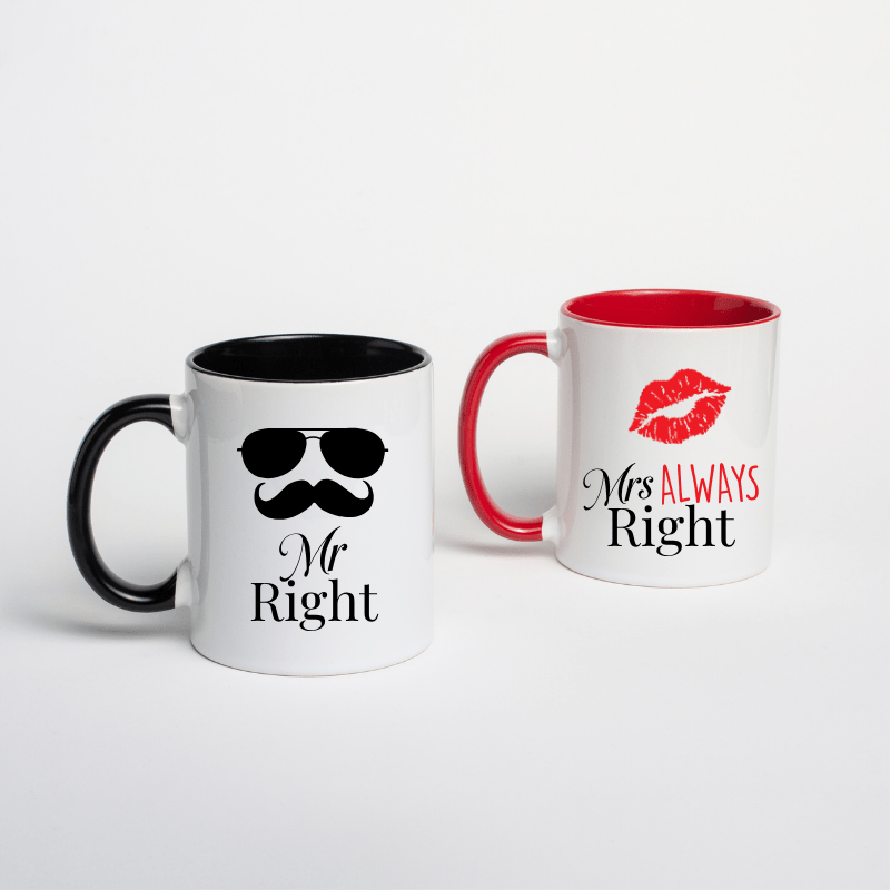 Simpli Must Have Mug Mr Right & Mrs Always Right Mug Matching Set