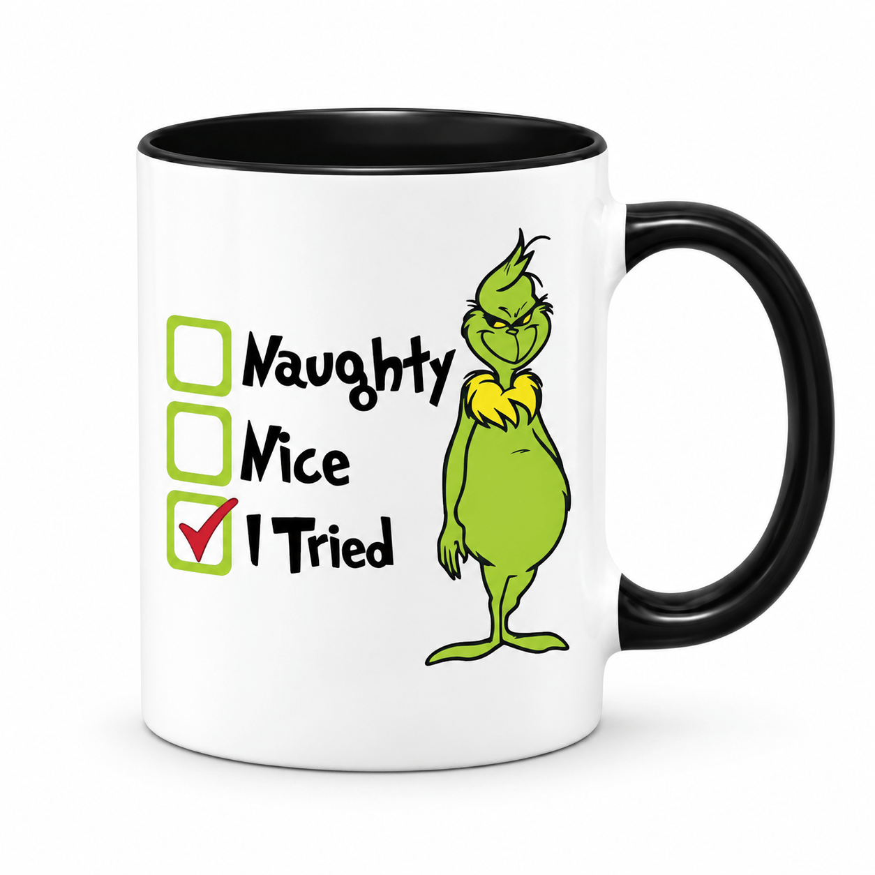 Simpli Must Have Mug Naughty Nice I Tried Grinch Xmas Mug
