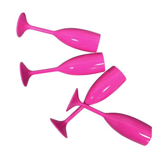 Simpli Must Have Plastic Champagne Glass Personalised Pink Shatterproof Champagne Glass