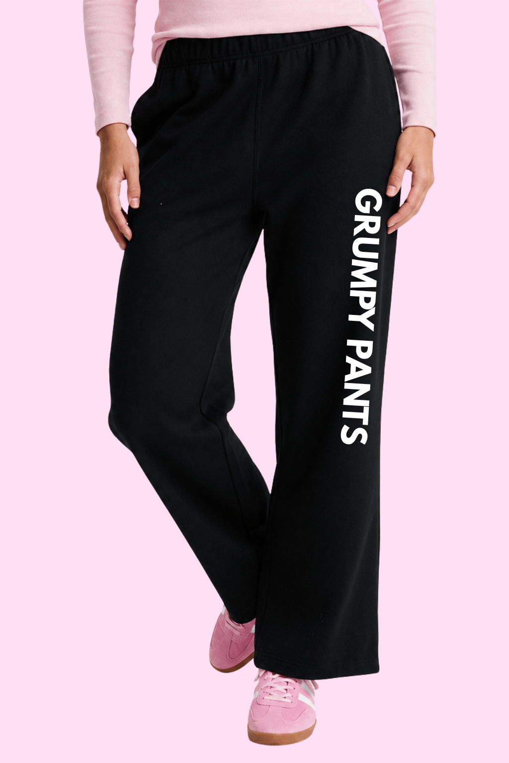 Simpli Must Have Track Pants Personalised Unisex Track Pants Black - Wide Leg