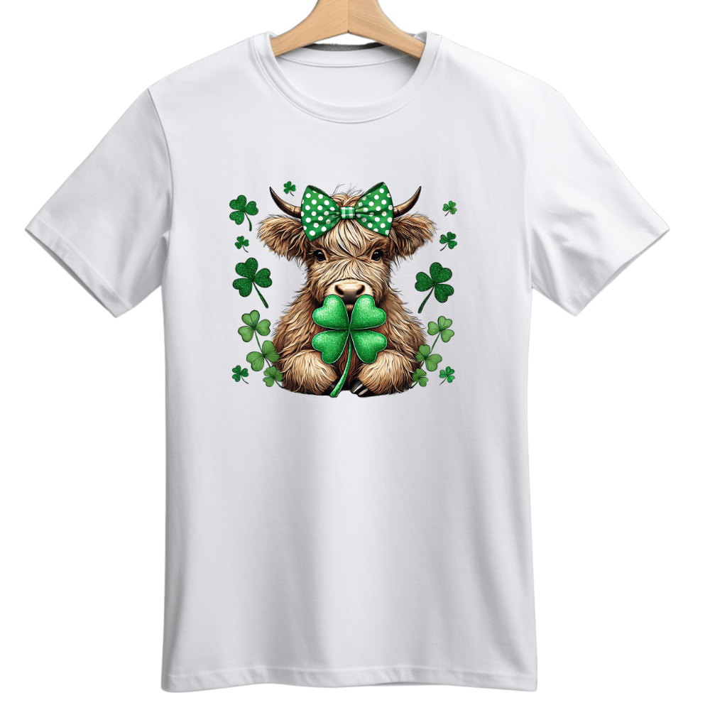 Simpli Must Have Tshirt Black / Adult XS / Highland Cow Highland Cow St Patricks Day Tshirt - St Paddy's Highland Cow Tshirt
