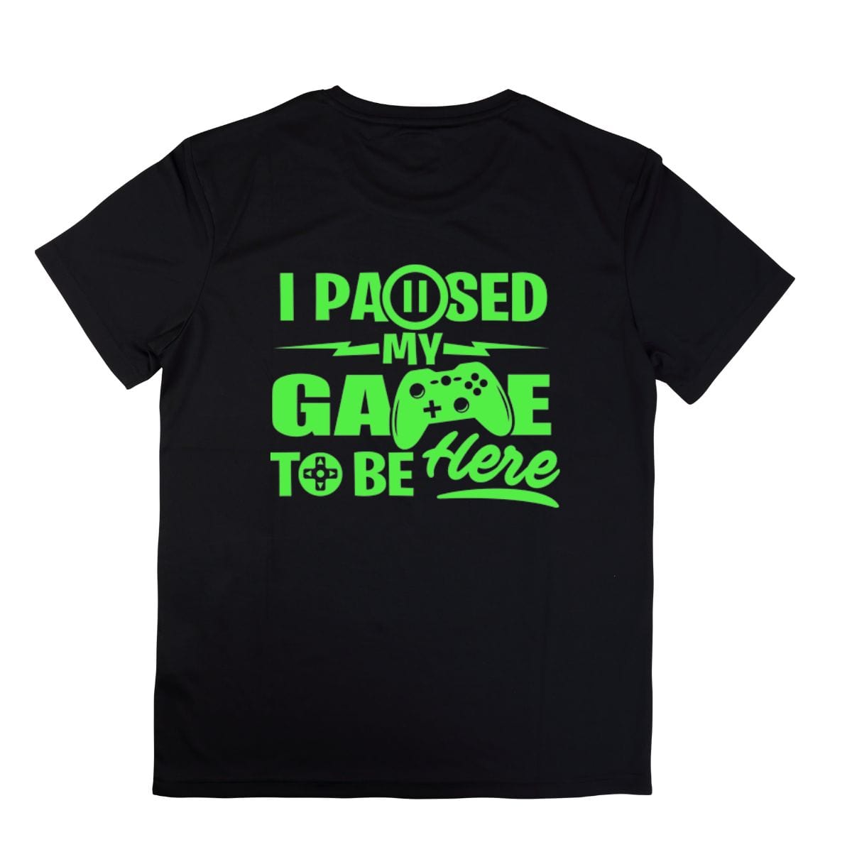 Simpli Must Have Tshirt Black with Green Design / Kids 12 I Paused My Game to Be Here Tshirt Gamer Tshirt
