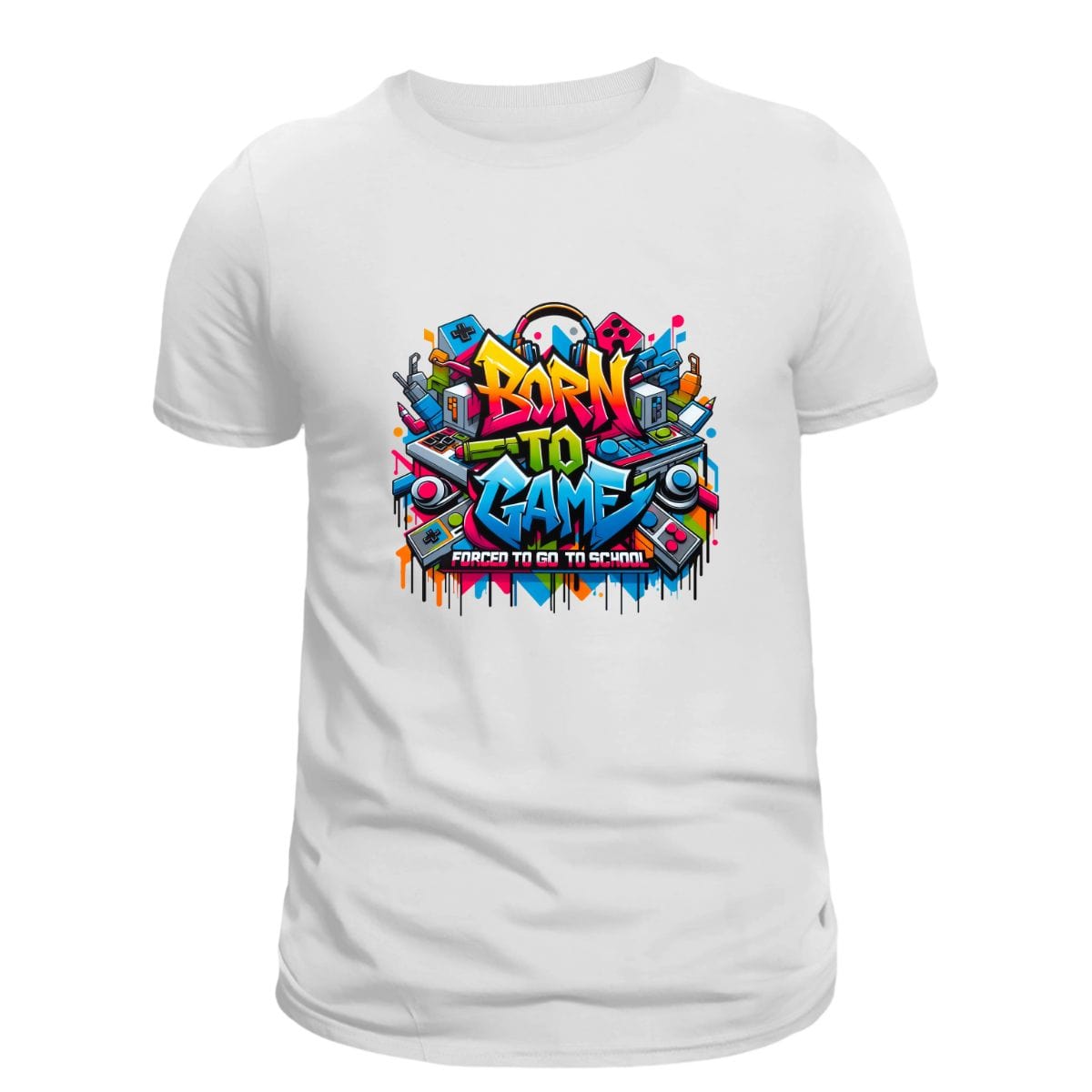 Simpli Must Have Tshirt Born to Game Forced to Go To School Tshirt Gamer Tshirt