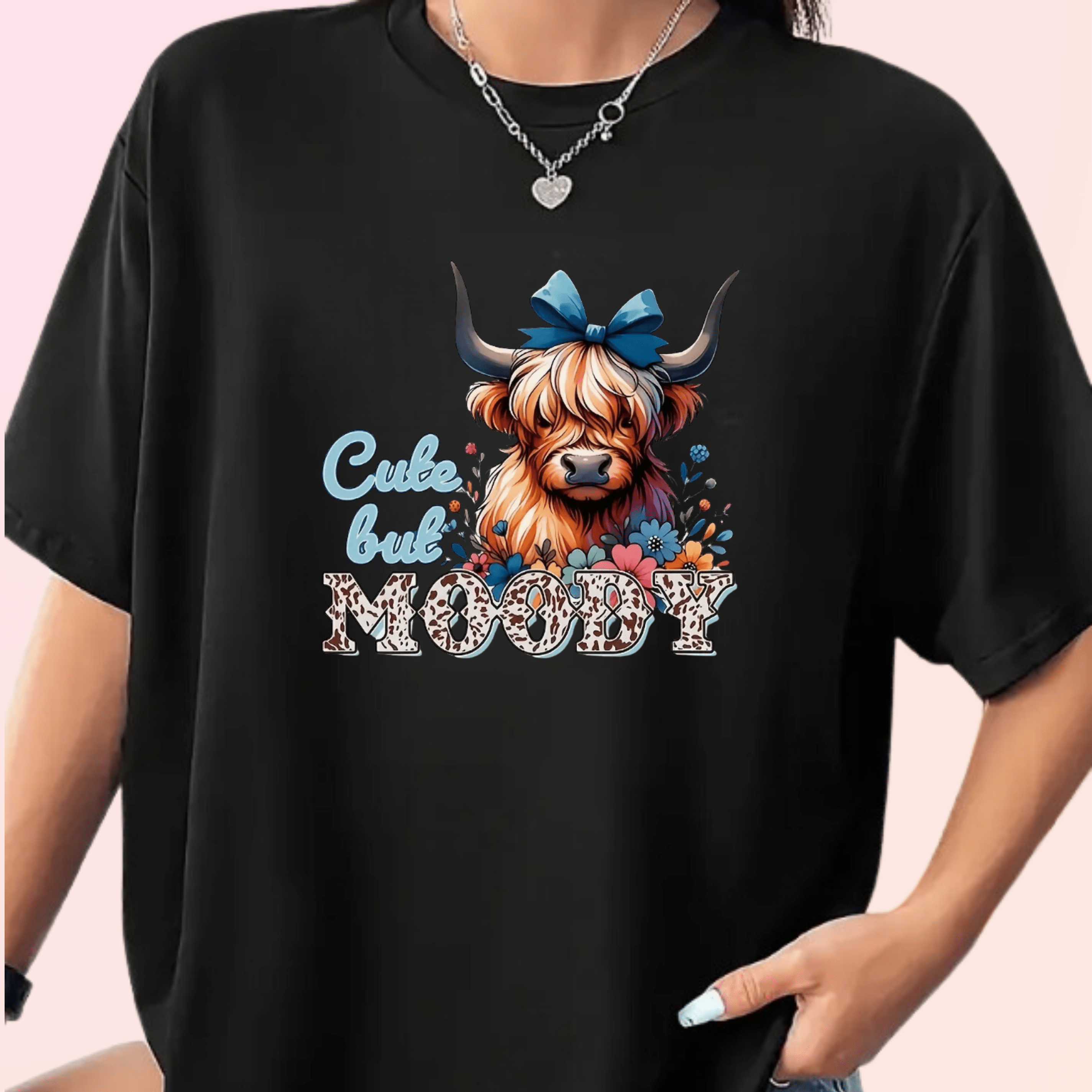 Simpli Must Have TShirt Cute But Moody Highland Cow Tshirt