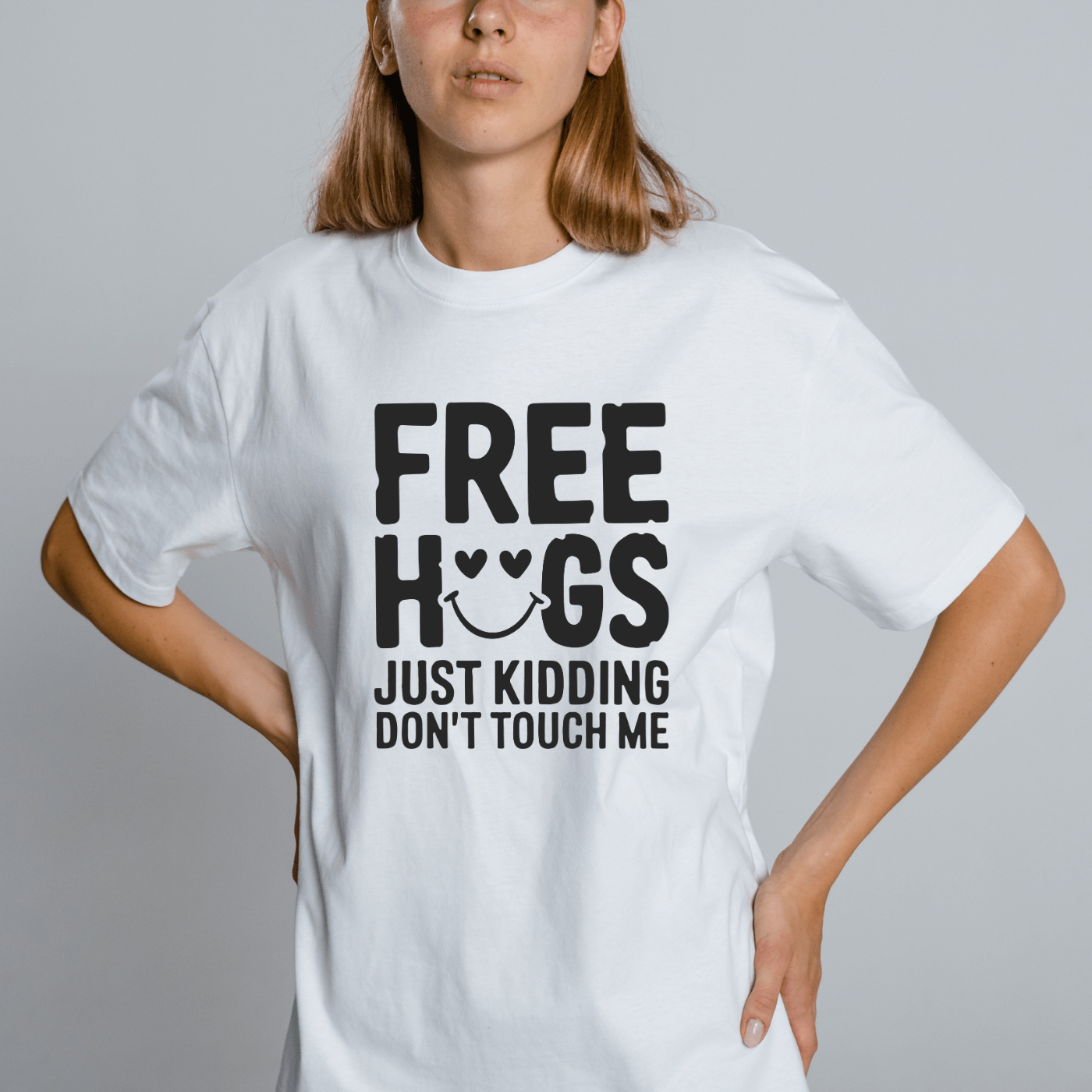 Simpli Must Have Tshirt Free Hugs Just Kidding Don't Touch Me Tshirt