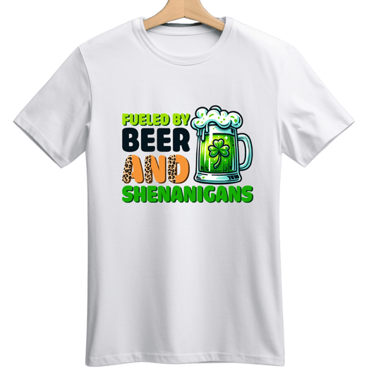 Simpli Must Have Tshirt Fueled by Beer and Shenanigans Tshirt