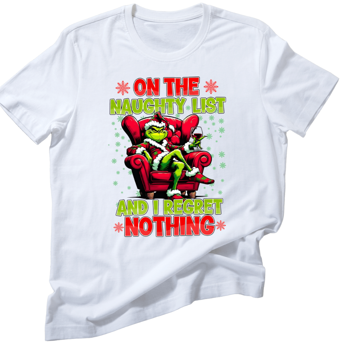 Simpli Must Have TShirt On The Naughty List And I Regret Nothing Grinch Tshirt