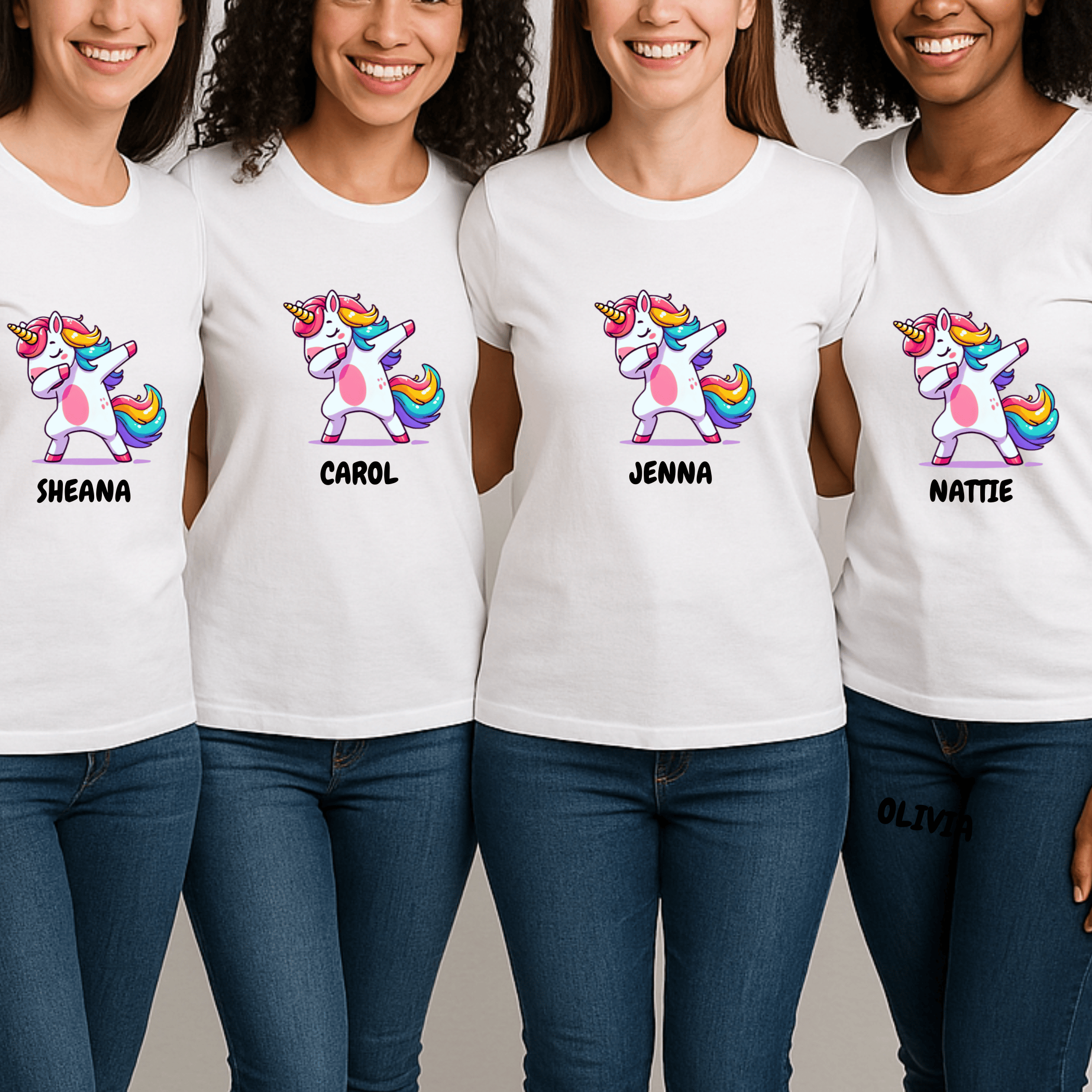 Simpli Must Have TShirt Personalised Dabbing Unicorn Tshirts for Girls Trip Events