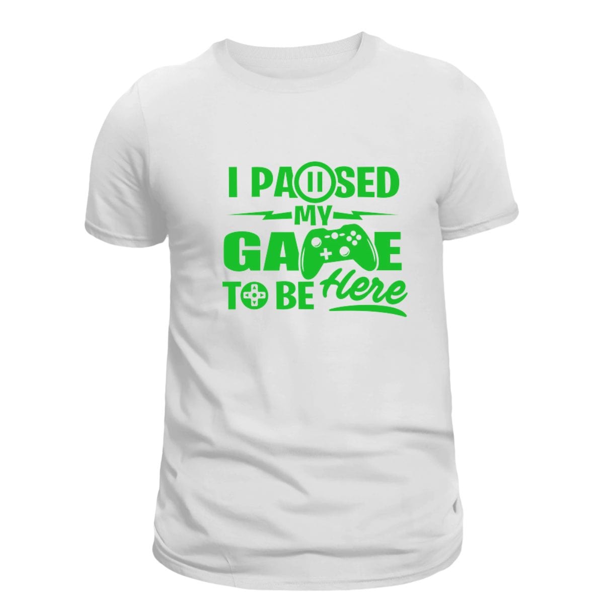 Simpli Must Have Tshirt White with Green Design / Kids 12 I Paused My Game to Be Here Tshirt Gamer Tshirt