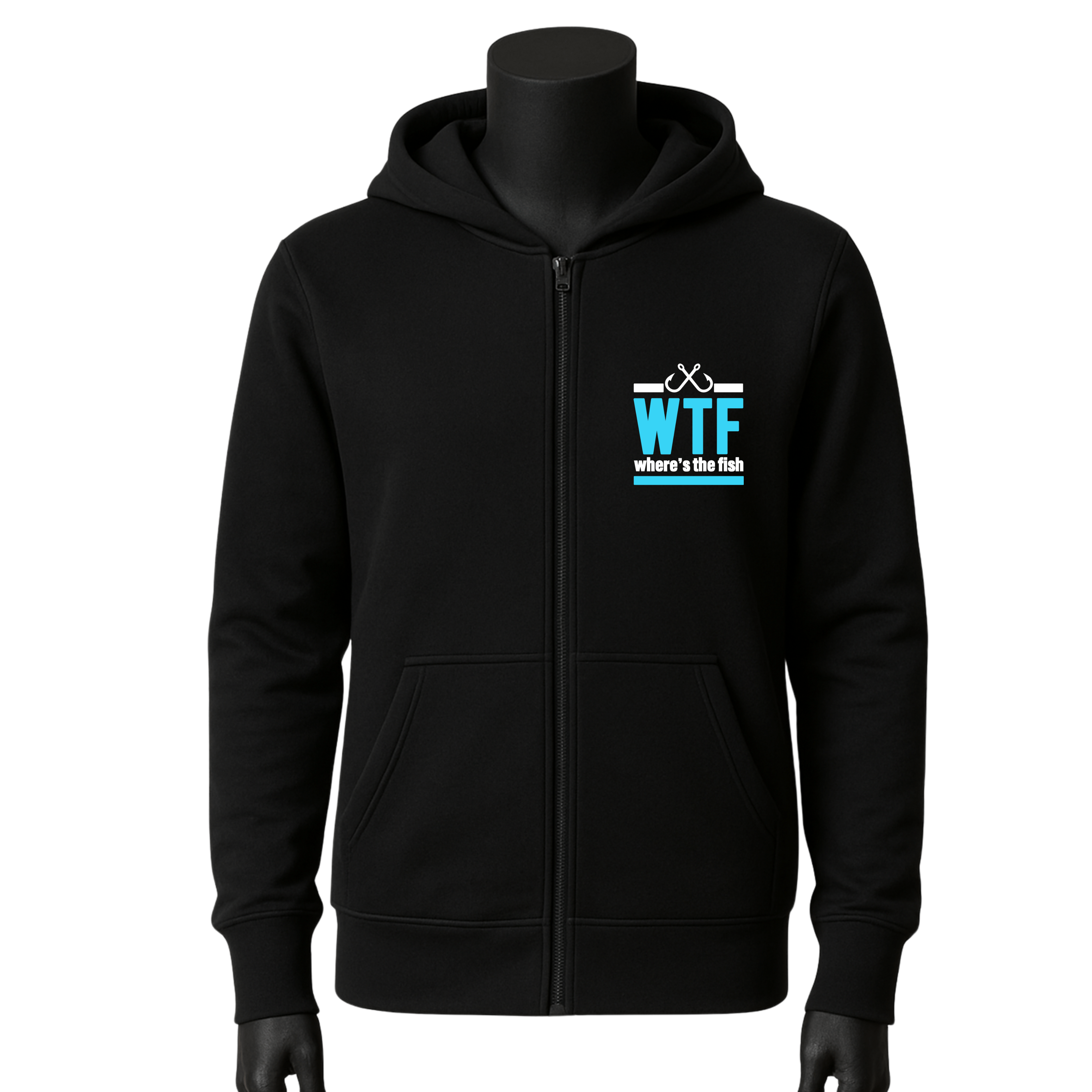 Simpli Must Have Zip Hoodie WTF Where's the Fish Zip Hoodie