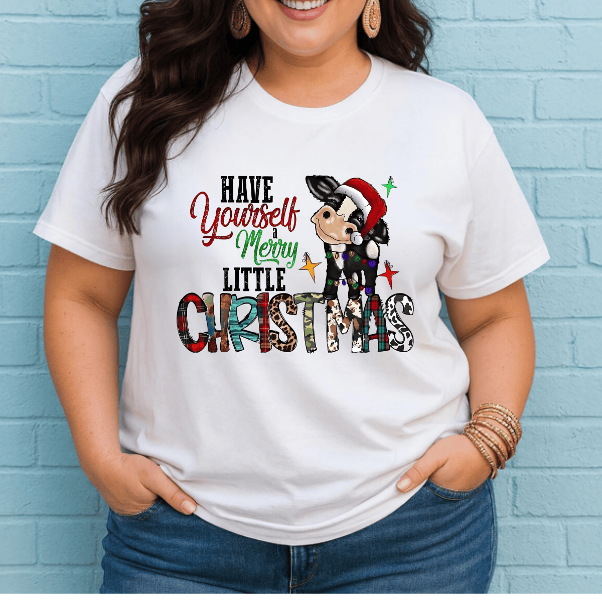 Simpli tshirt Christmas Cow Tshirt