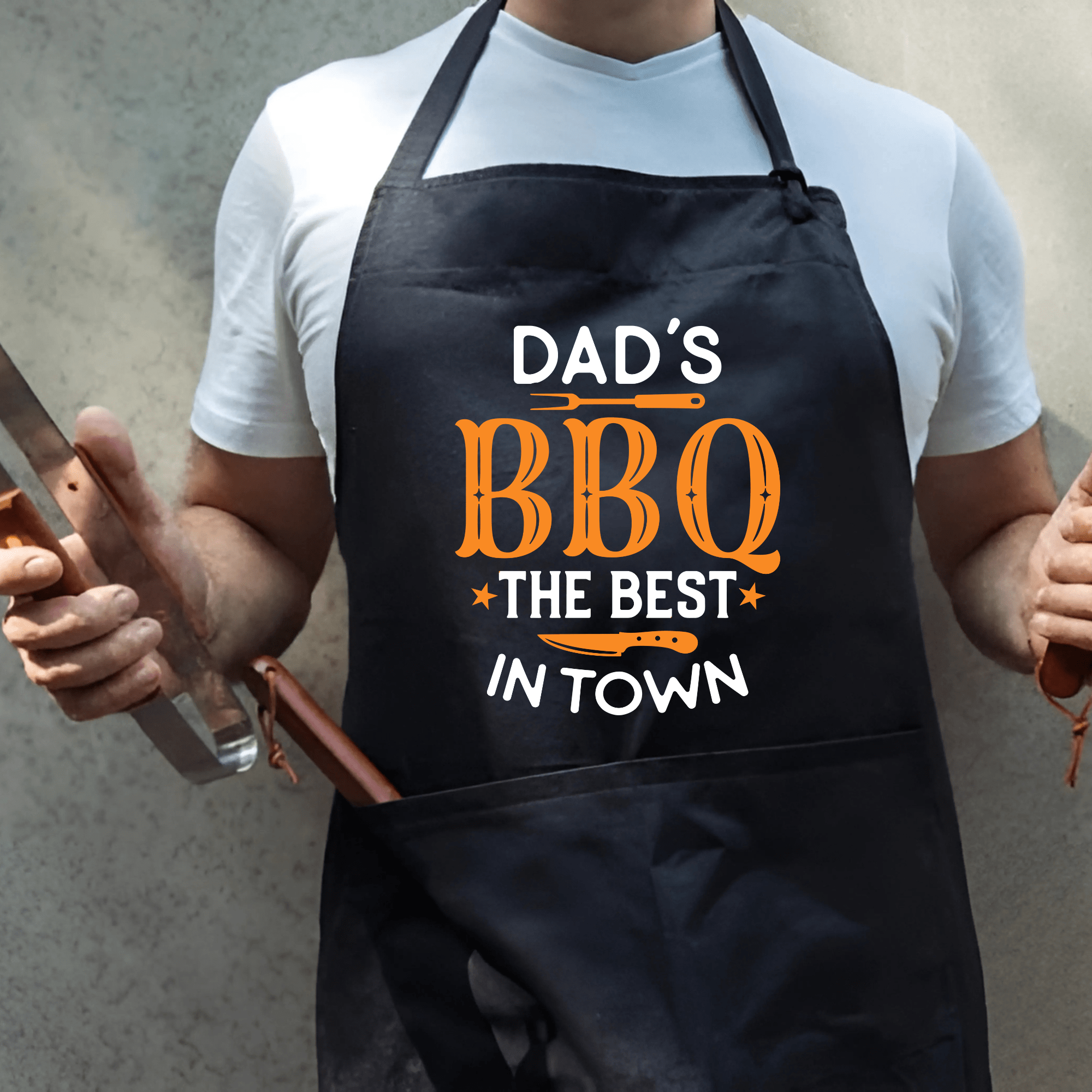SimpliMust Aprons Dad's BBQ Best in Town Grandad Uncle
