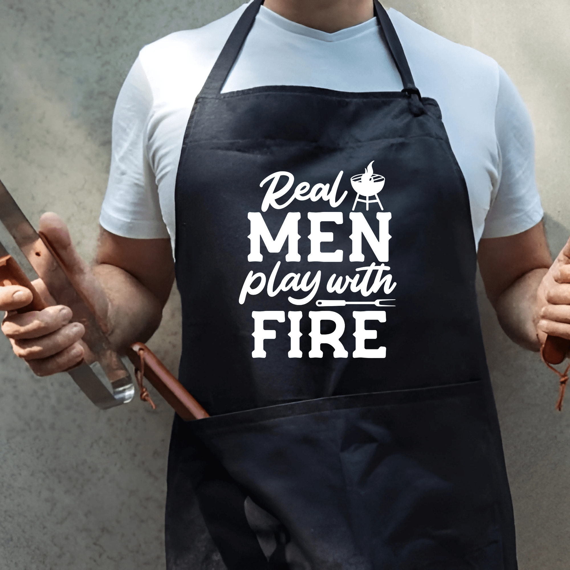 SimpliMust Aprons Real Men Play with Fire Apron