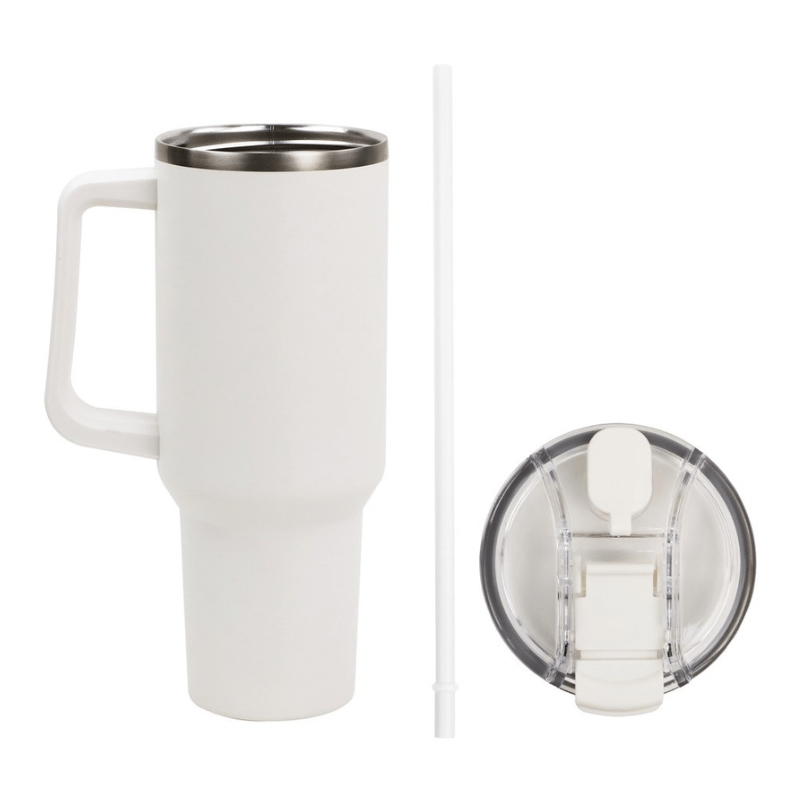 SimpliMust Drinkbottle Personalised 40oz Tumbler Cup - White