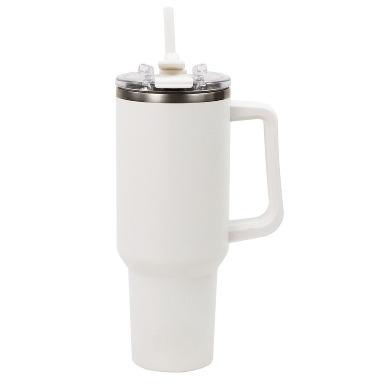 SimpliMust Drinkbottle Personalised 40oz Tumbler Cup - White