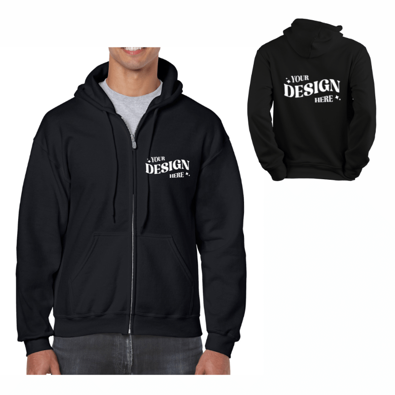SimpliMust Jumper Personalised Zip Hoodie - Black