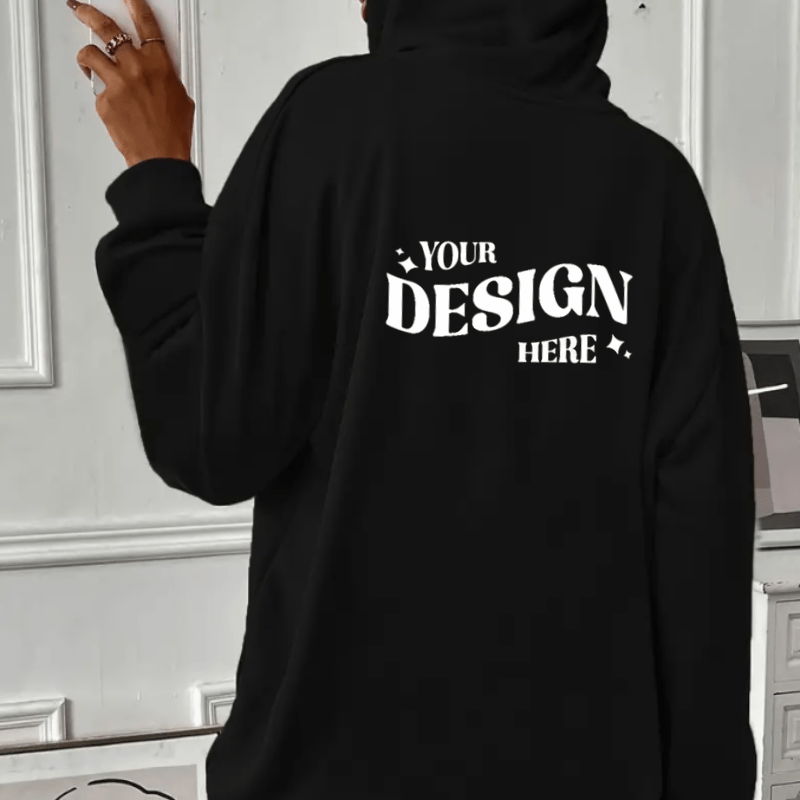 SimpliMust Jumper S / Back Personalised Zip Hoodie - Black
