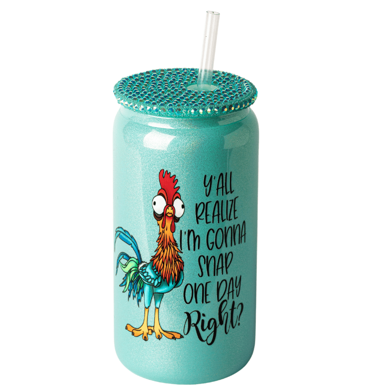 SimpliMust Libbey Glass Cup I'm Gonna Snap One Day Shimmer Bling Cup
