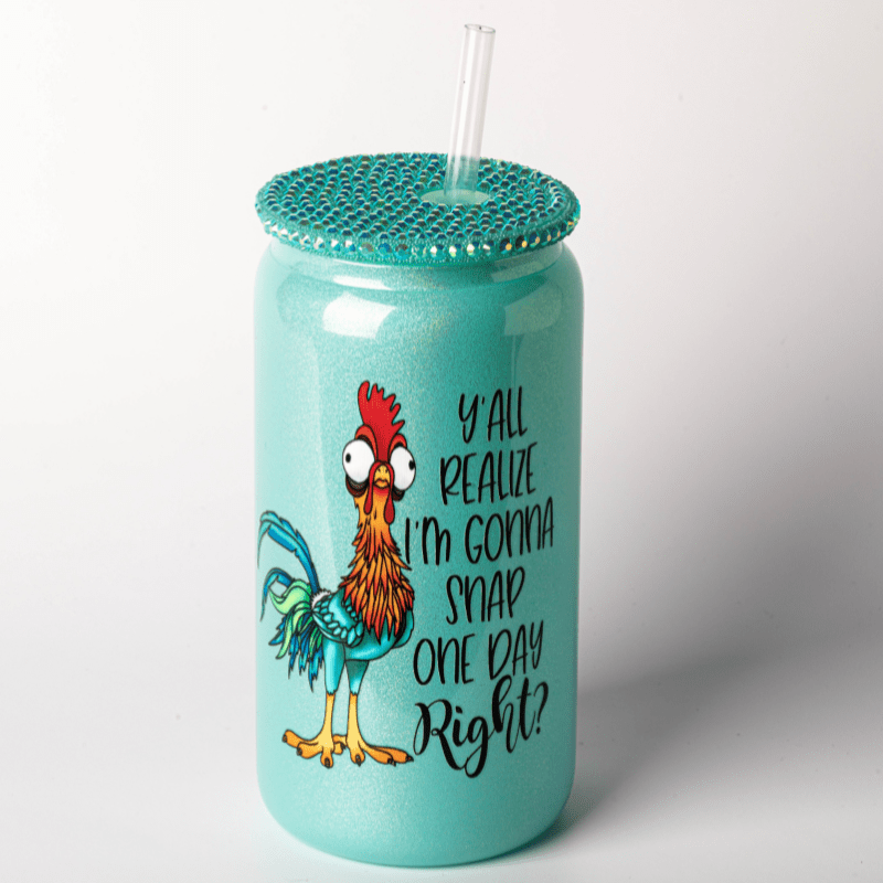 SimpliMust Libbey Glass Cup I'm Gonna Snap One Day Shimmer Bling Cup