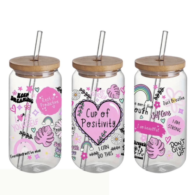 SimpliMust Libbey Glass Cup Positivity Glass Libbey Cup