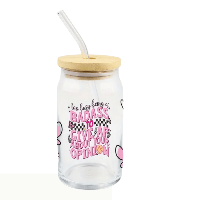 SimpliMust Libbey Glass Cup Too Busy Being a BadAss Glass Libbey Cup