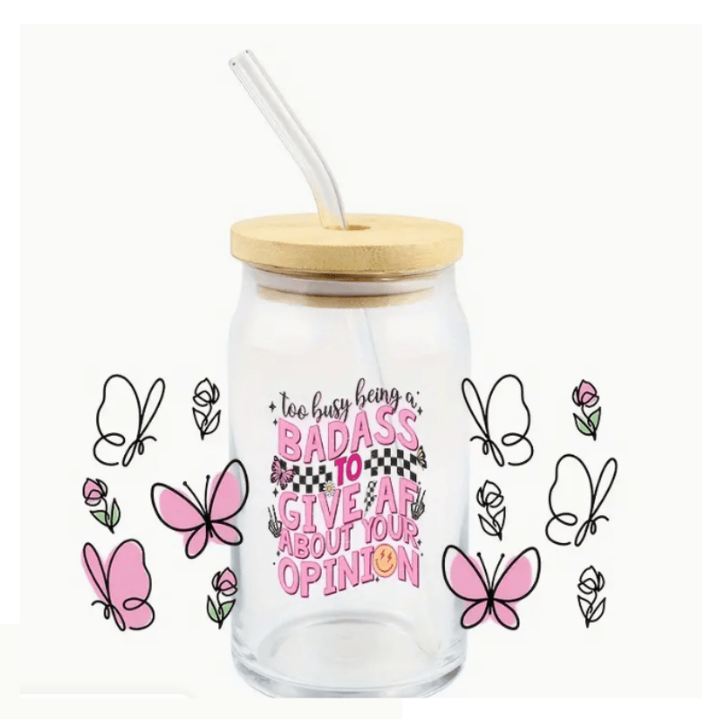 SimpliMust Libbey Glass Cup Too Busy Being a BadAss Glass Libbey Cup