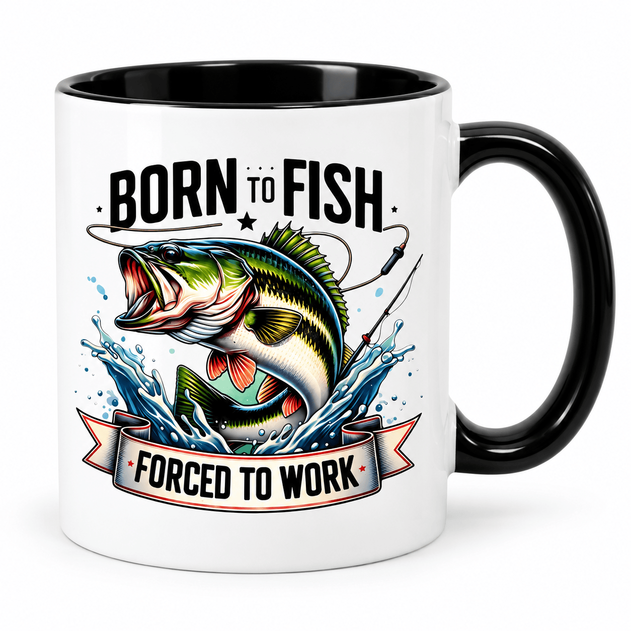 SimpliMust Mug Born to Fish Forced to Work Mug