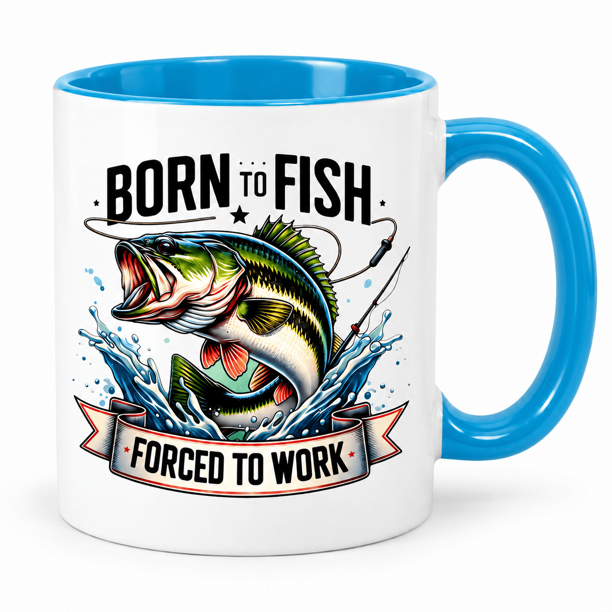 SimpliMust Mug Born to Fish Forced to Work Mug