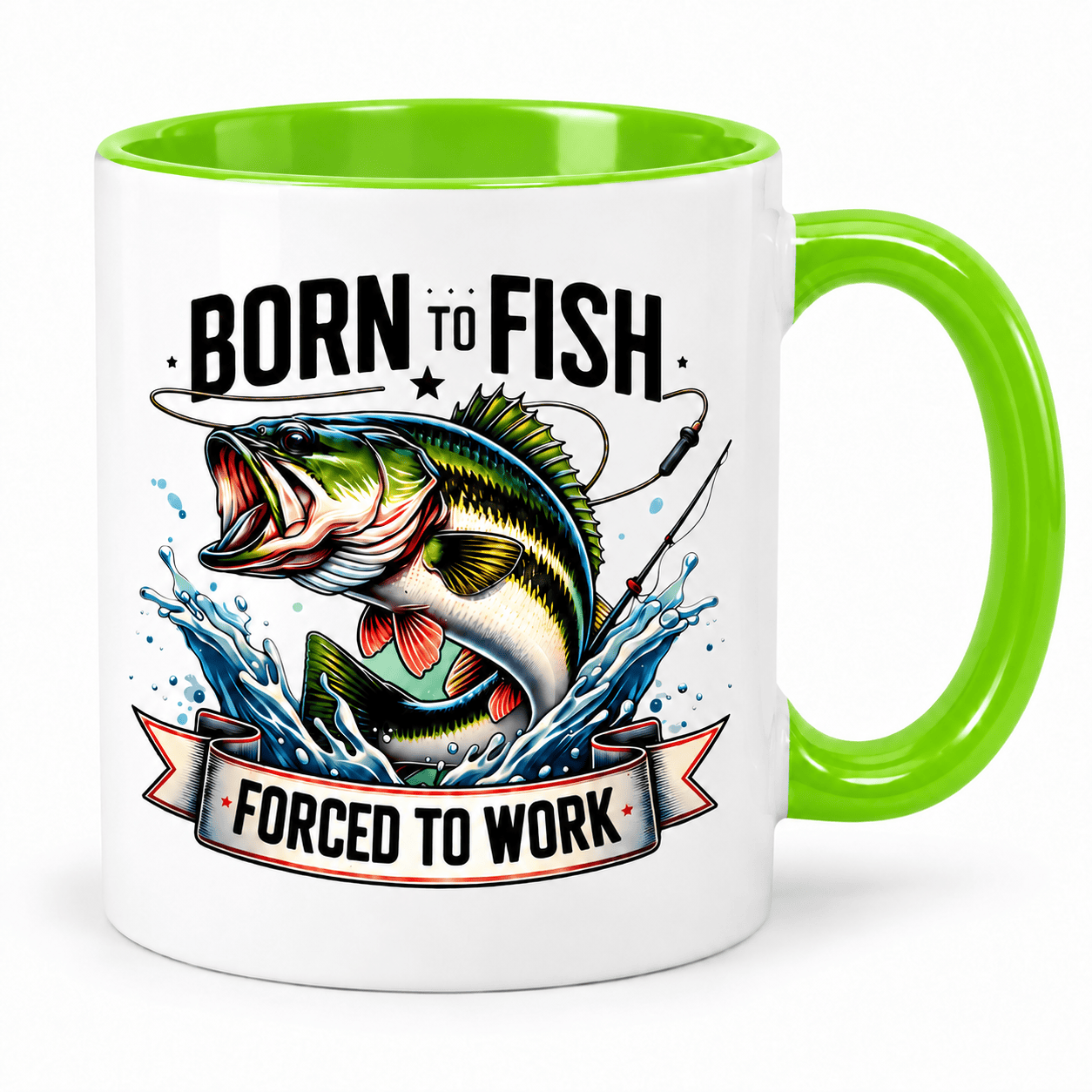 SimpliMust Mug Born to Fish Forced to Work Mug
