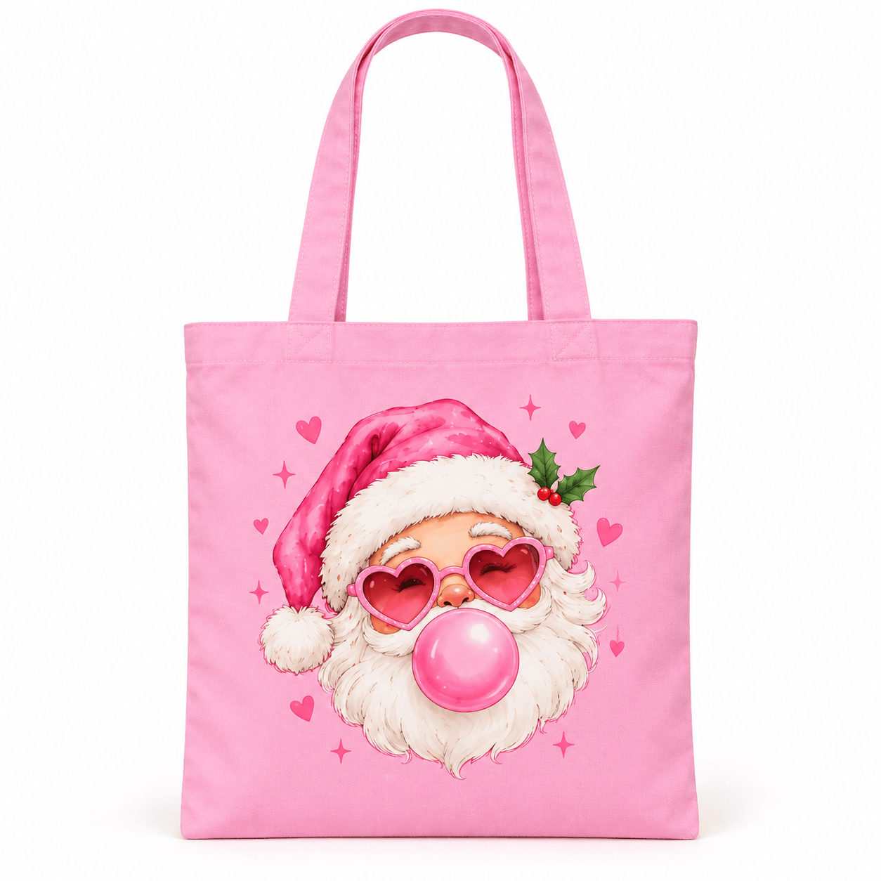 SimpliMust Tote Bag Tote Bag Cute Santa Pink