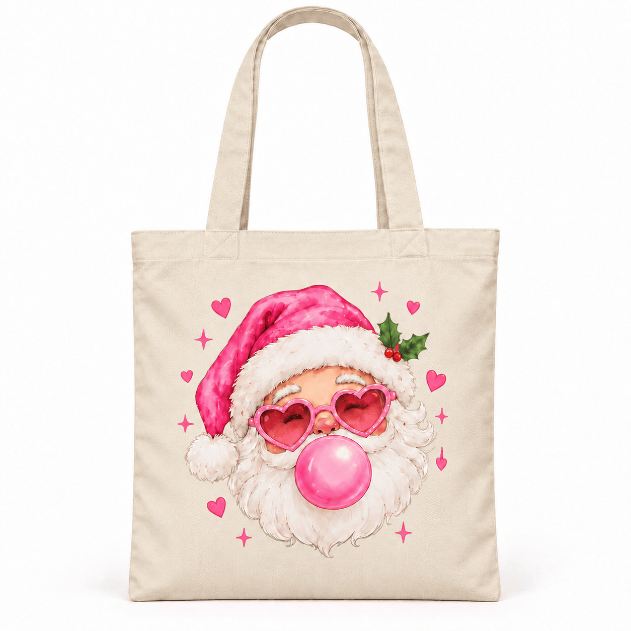 SimpliMust Tote Bag Tote Bag Cute Santa Pink