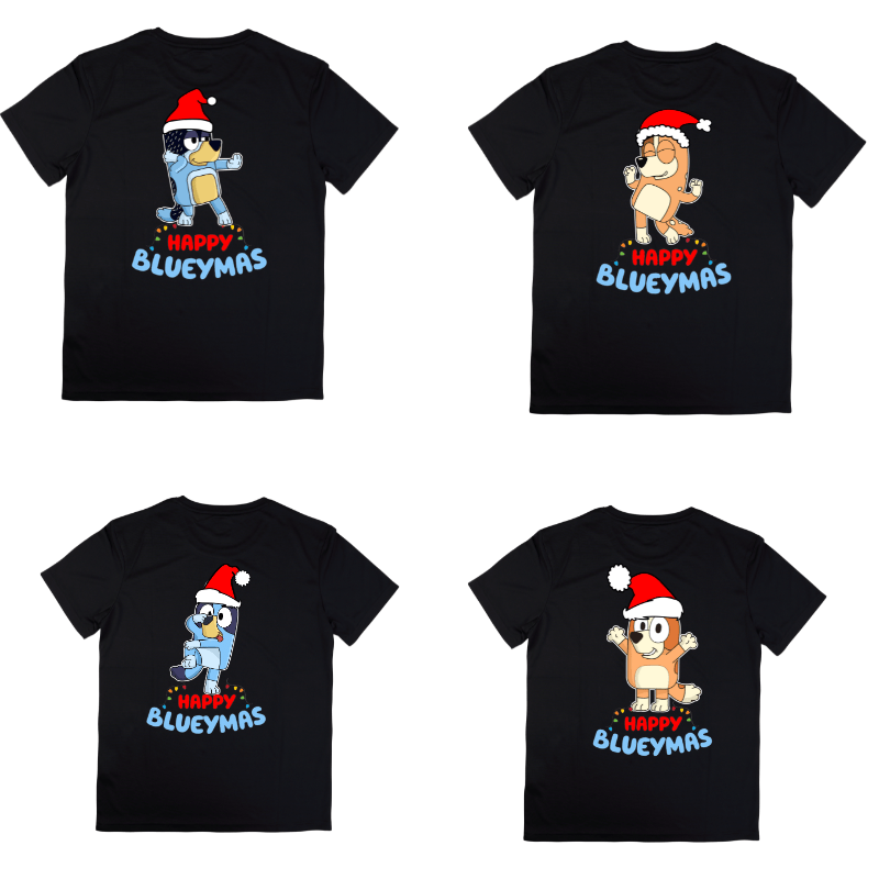 SimpliMust TShirt Happy Blueymas Matching Tshirts - Black