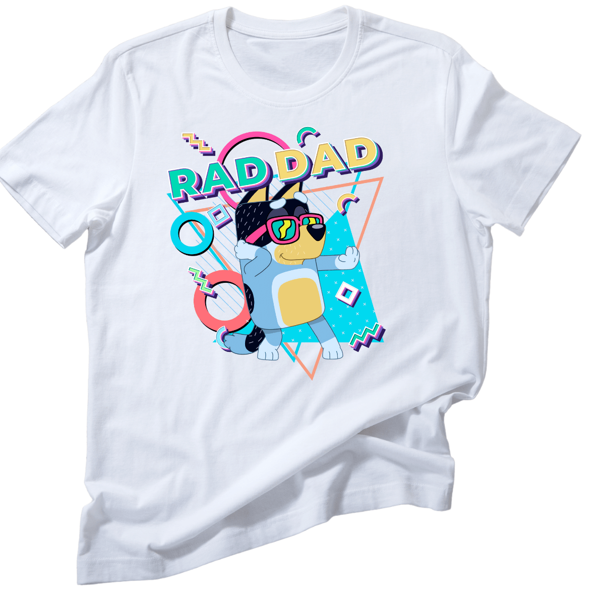SimpliMust Tshirts Bluey Family Rad Dad & Rad Like Dad - White TShirts