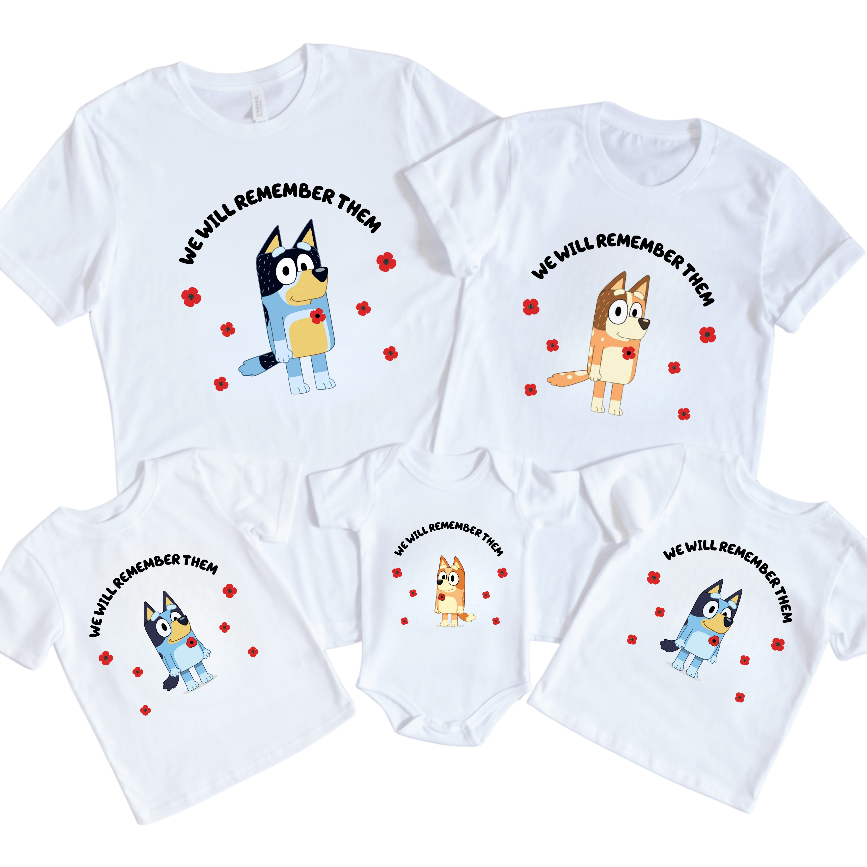 SimpliMust Tshirts Bluey Family We Will Remember Them Tshirts