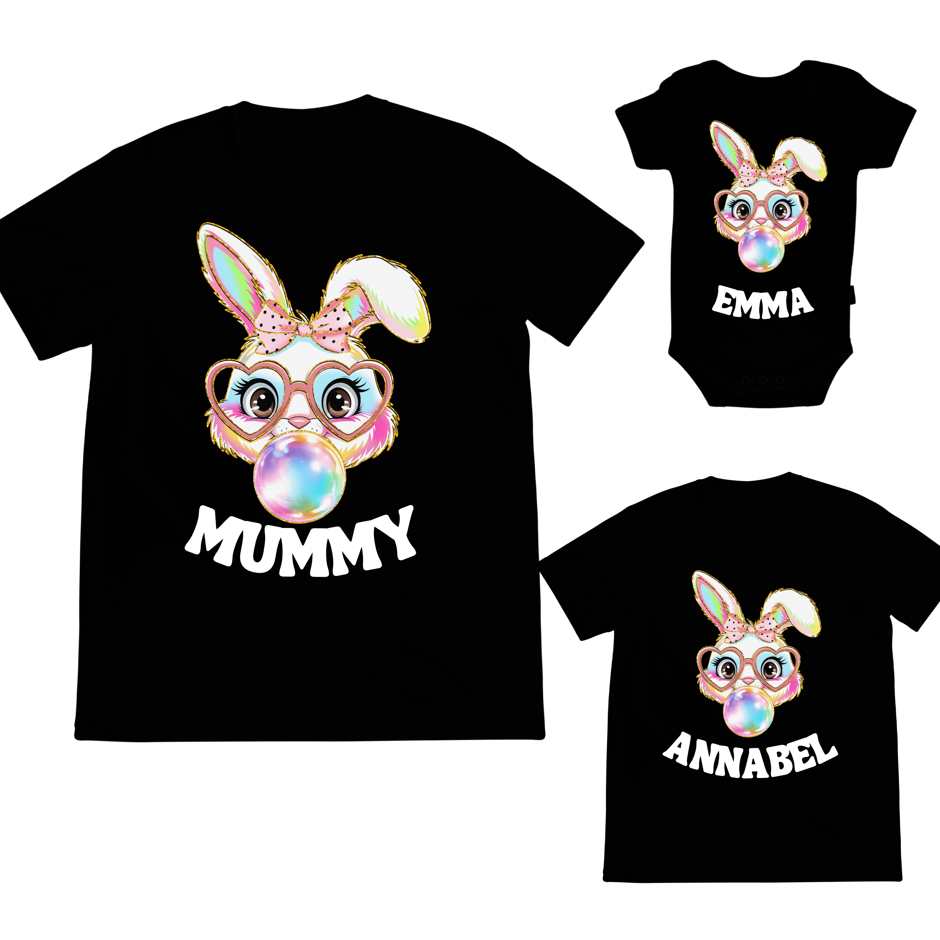 SimpliMust Tshirts Easter Cute Bunny Tshirt - Personalised