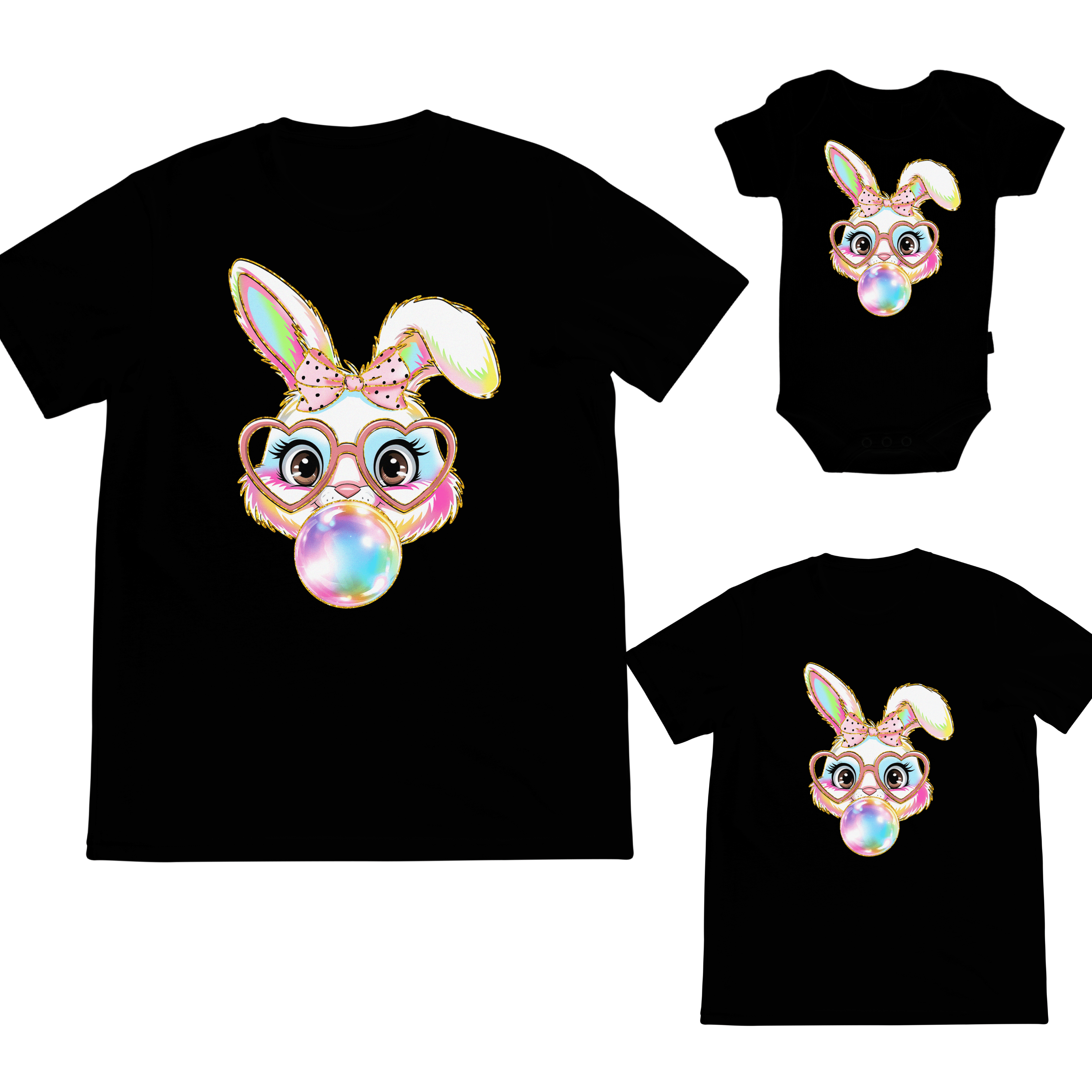 SimpliMust Tshirts Easter Cute Bunny Tshirt - Personalised