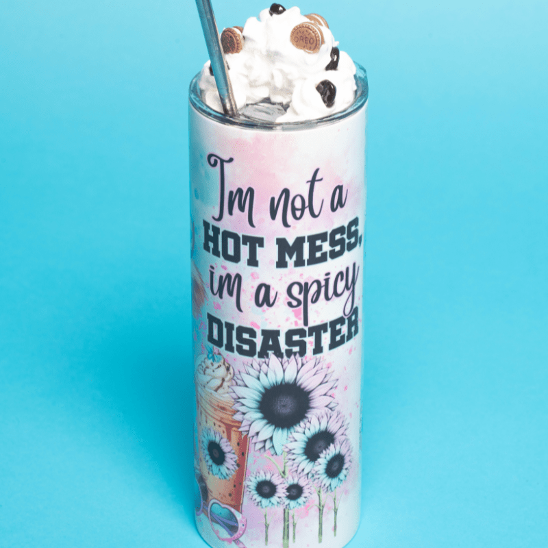 SimpliMust Tumblers Highland Cow Hot Mess 20oz Skinny Tumbler