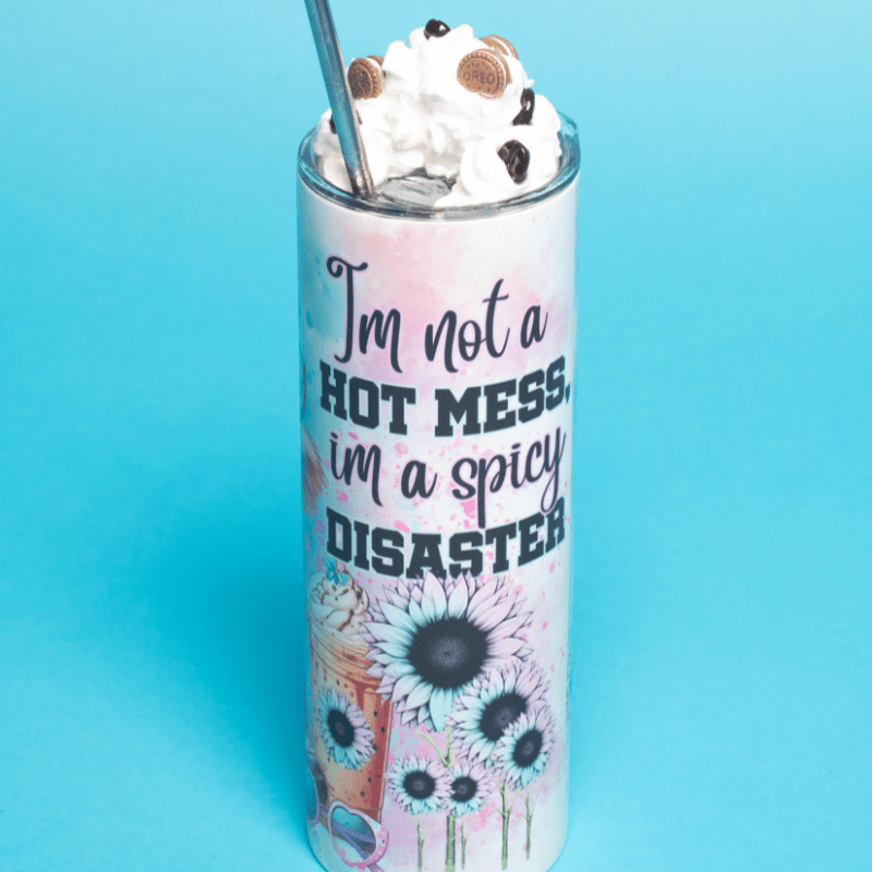SimpliMust Tumblers Highland Cow Hot Mess 20oz Skinny Tumbler