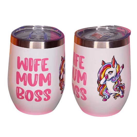 SimpliMust Tumblers Wife Mum Boss Unicorn 12oz Tumbler