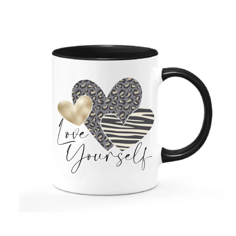 Simpli Mug White and Black Love Yourself Mug