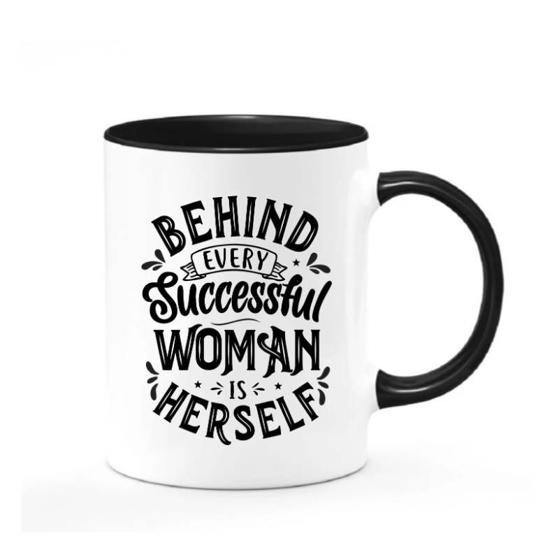 Simpli Mug White with Black Behind Every Successful Woman Mug