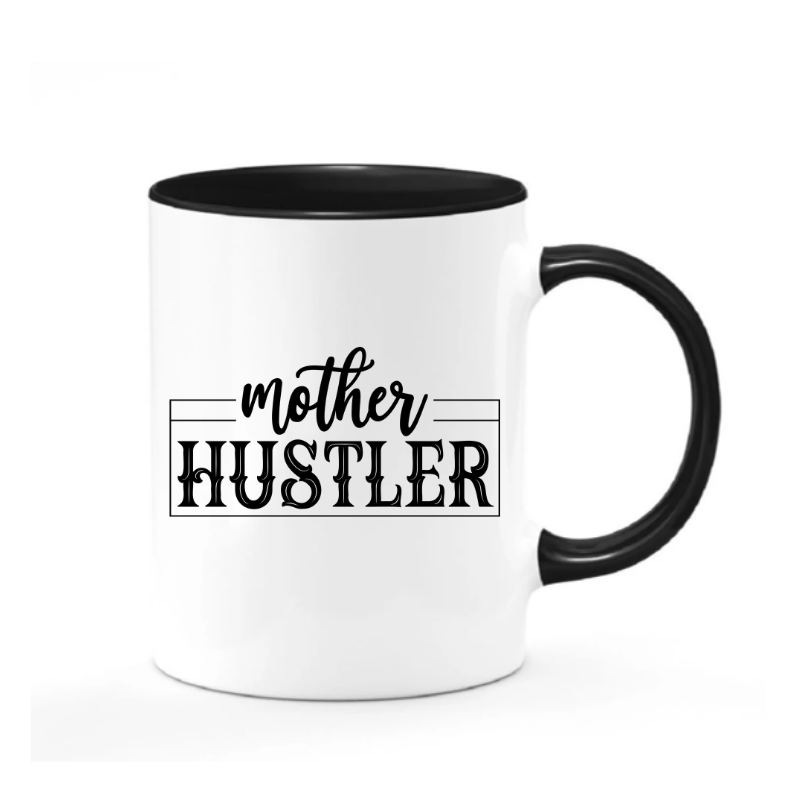 Simpli Mug White with Black Mother Hustler Mug