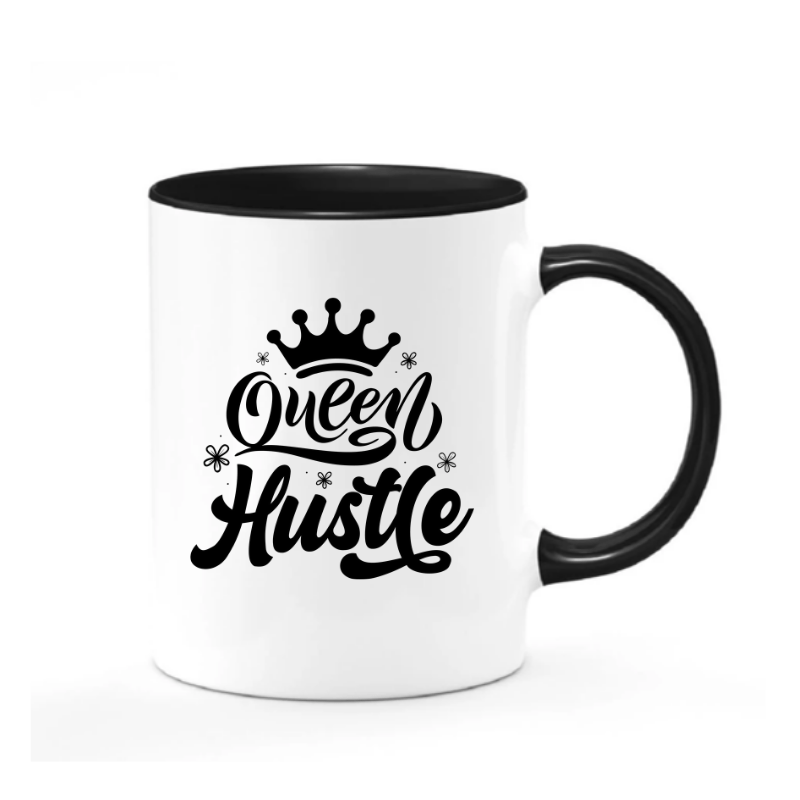 Simpli Mug White with Black Queen Hustle Mug